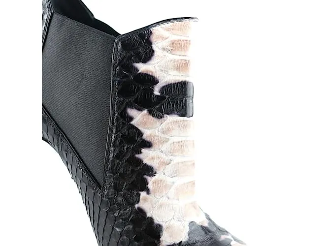 SAINT LAURENT Tacones T.UE 40.5 Pieles exóticas Negro 