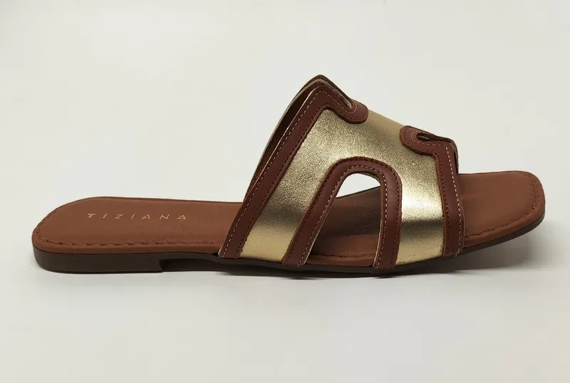 Sandalias Y Zue Tiziana 2021 piel dorado
