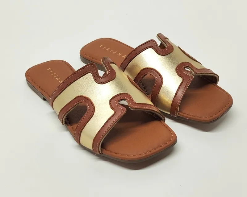 Sandalias Y Zue Tiziana 2021 piel dorado