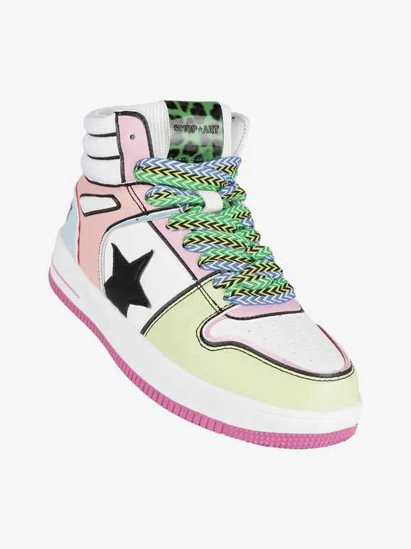 Shop Art BASKET KARLIE Zapatillas altas multicolor para mujer