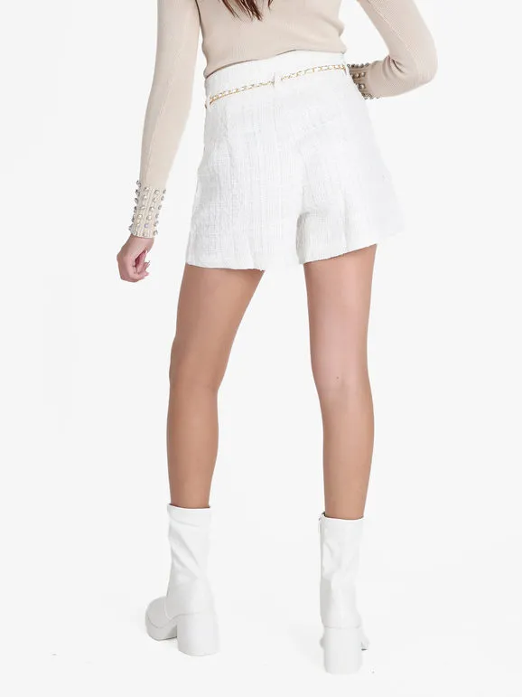 Solada Pantalón corto de mujer de talle alto con lúrex.