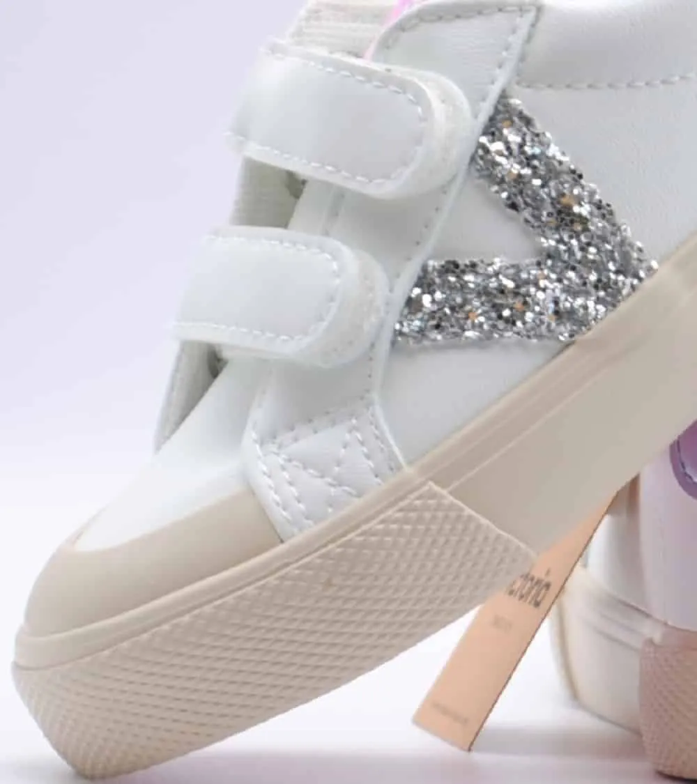 TENIS VICTORIA NIÑA TRIBU VELCRO FANTASÍA V GLITTER PLATA