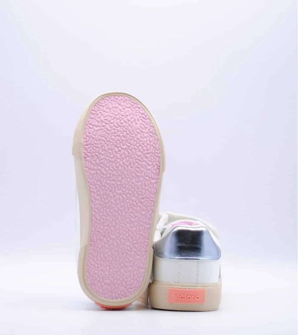 TENIS VICTORIA NIÑA TRIBU VELCRO FANTASÍA V GLITTER PLATA