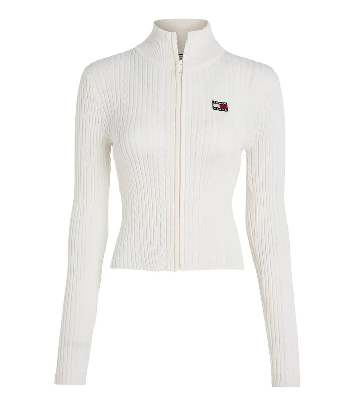 Tommy Jeans Badge Zip Thru Cable Sweater