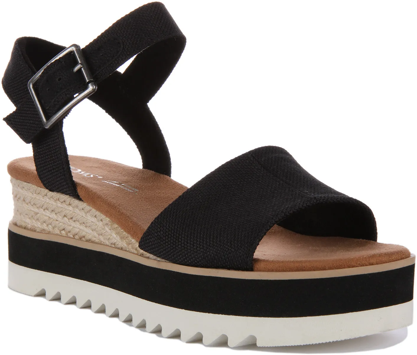 Toms Diana Sandalias de Lona para Mujer en Negro
